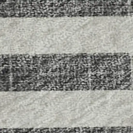 Charcoal And Ivory Geometric Washable Area Rug With UV Protection Photo 6