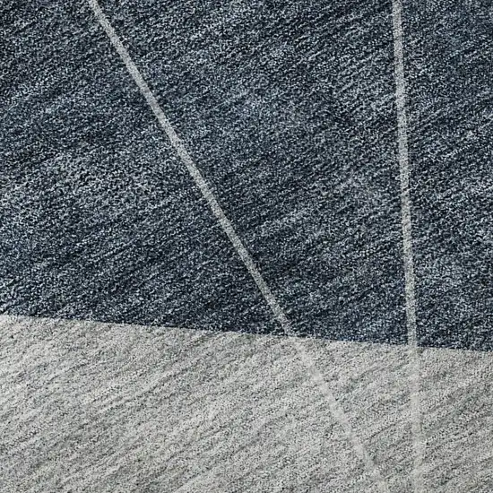 Charcoal And Ivory Geometric Washable Area Rug With UV Protection Photo 9