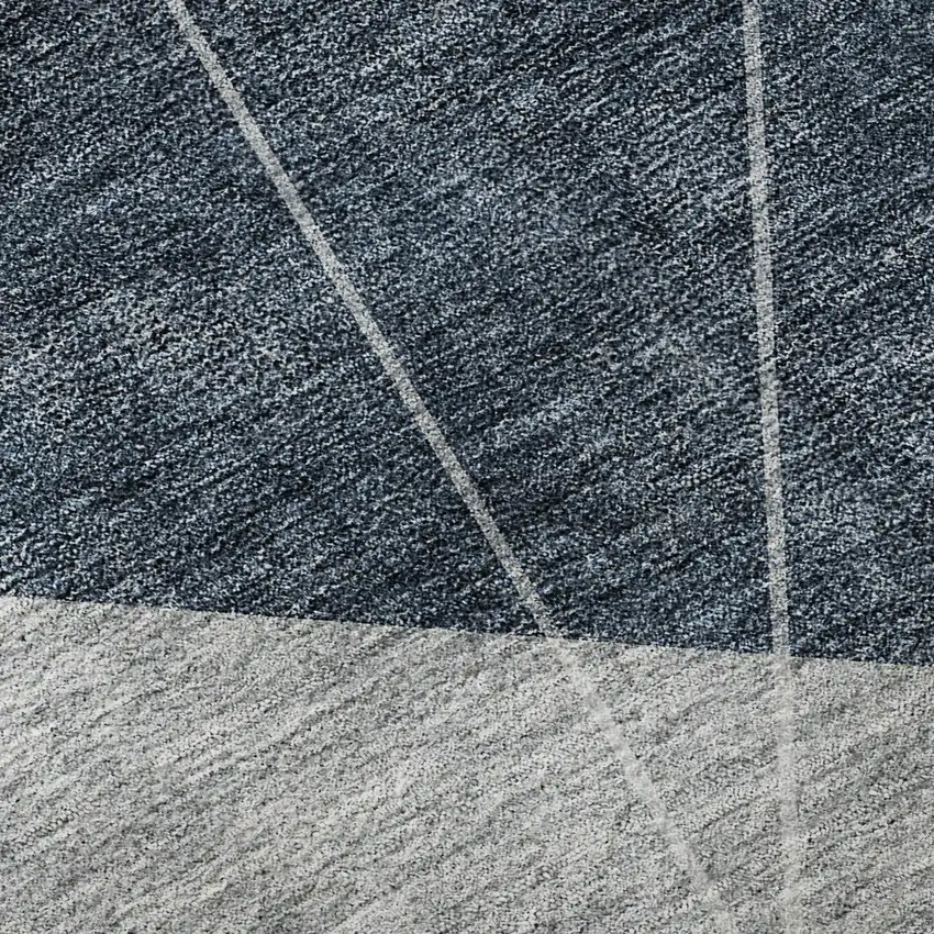 Charcoal And Ivory Geometric Washable Area Rug With UV Protection Photo 9