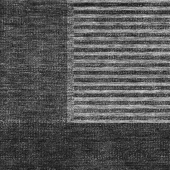 Charcoal And Ivory Geometric Washable Area Rug With UV Protection Photo 2