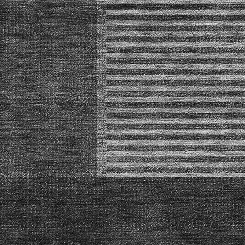 Charcoal And Ivory Geometric Washable Area Rug With UV Protection Photo 2