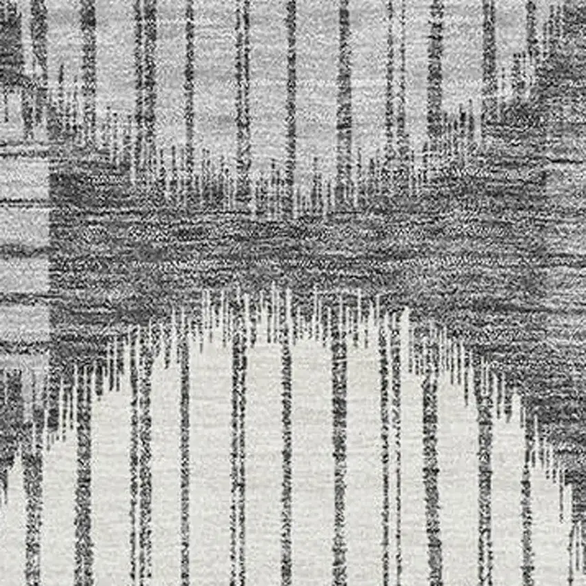 Charcoal And Ivory Geometric Washable Area Rug With UV Protection Photo 3