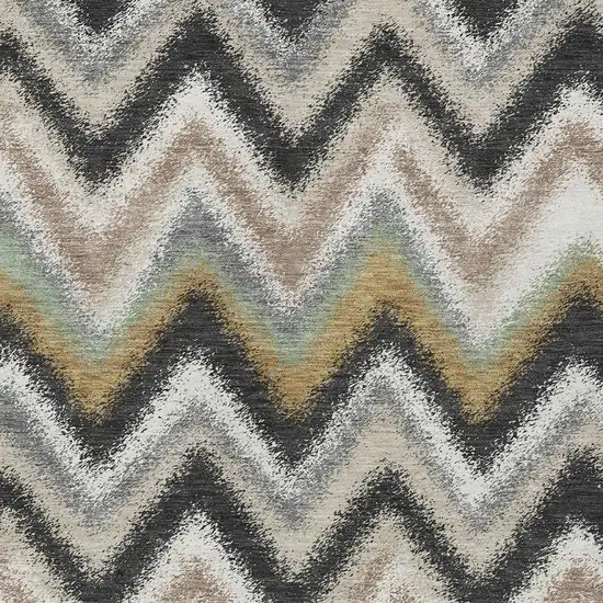 Charcoal And Ivory Geometric Washable Indoor Outdoor Area Rug Photo 2