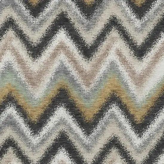 Charcoal And Ivory Geometric Washable Indoor Outdoor Area Rug Photo 2