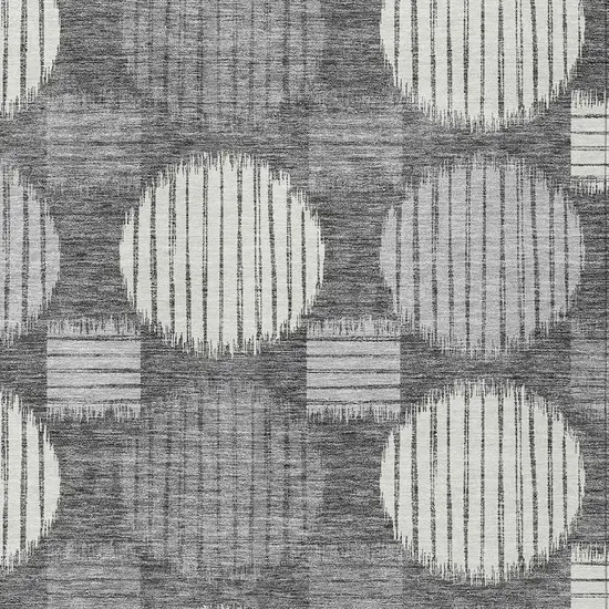 Charcoal And Ivory Geometric Washable Indoor Outdoor Area Rug Photo 6