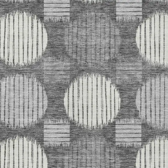 Charcoal And Ivory Geometric Washable Indoor Outdoor Area Rug Photo 6