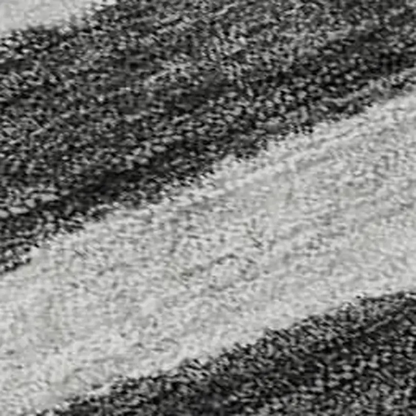 Charcoal And Ivory Striped Washable Area Rug With UV Protection Photo 2