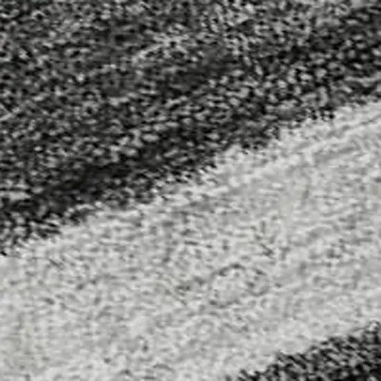 Charcoal And Ivory Striped Washable Area Rug With UV Protection Photo 2