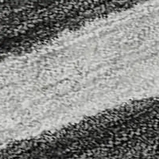 Charcoal And Ivory Striped Washable Area Rug With UV Protection Photo 2