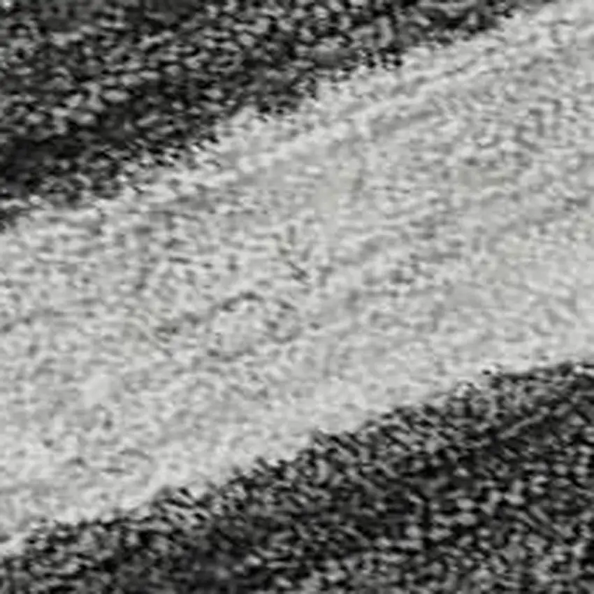 Charcoal And Ivory Striped Washable Area Rug With UV Protection Photo 2