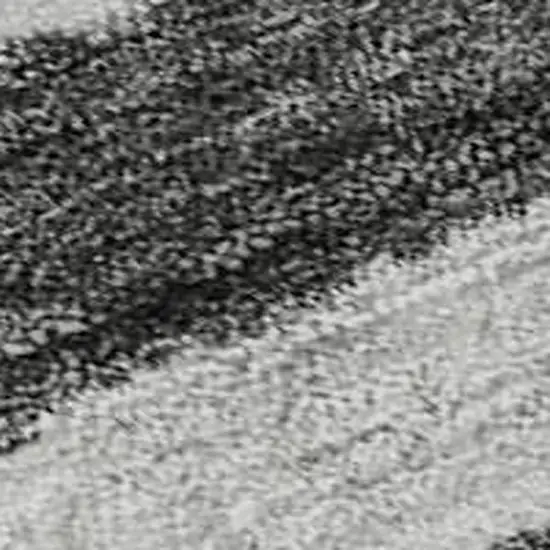 Charcoal And Ivory Striped Washable Area Rug With UV Protection Photo 2