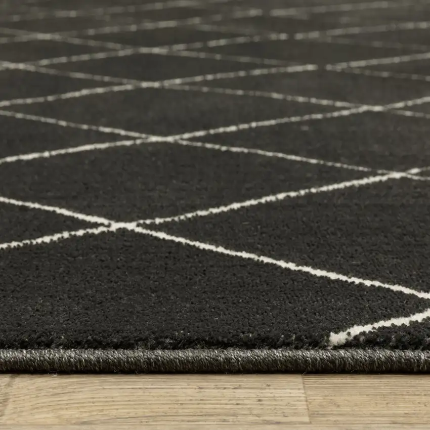 Charcoal And Ivory Trellis Area Rug Photo 4