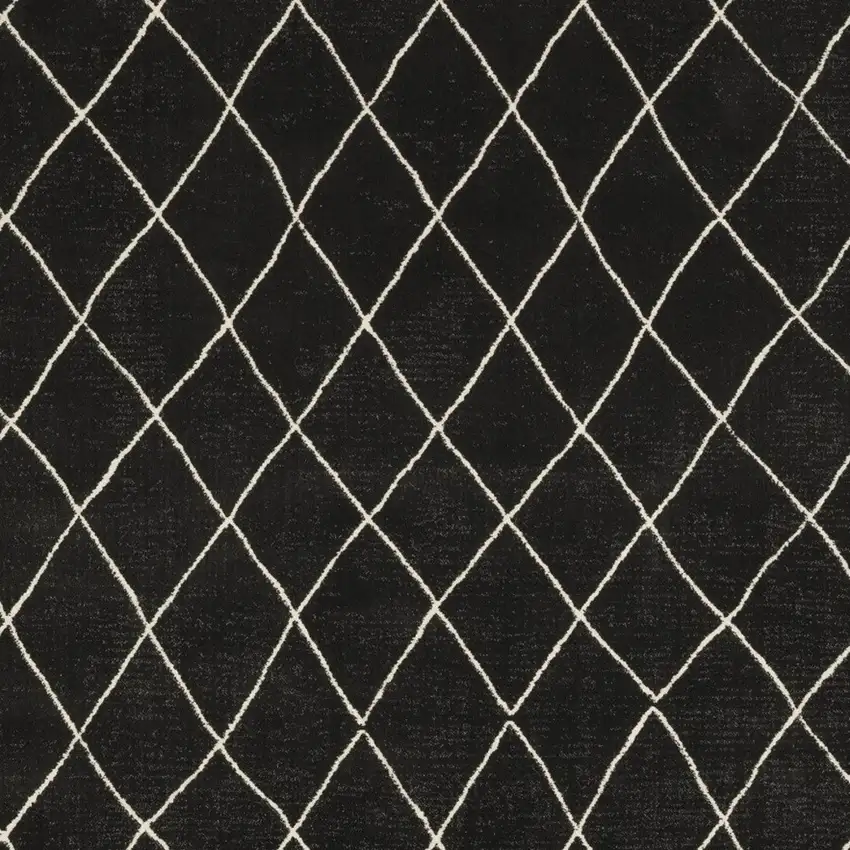 Charcoal And Ivory Trellis Area Rug Photo 7