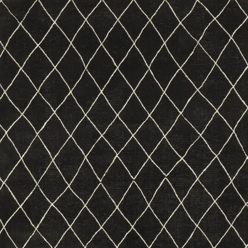 Charcoal And Ivory Trellis Area Rug Photo 8