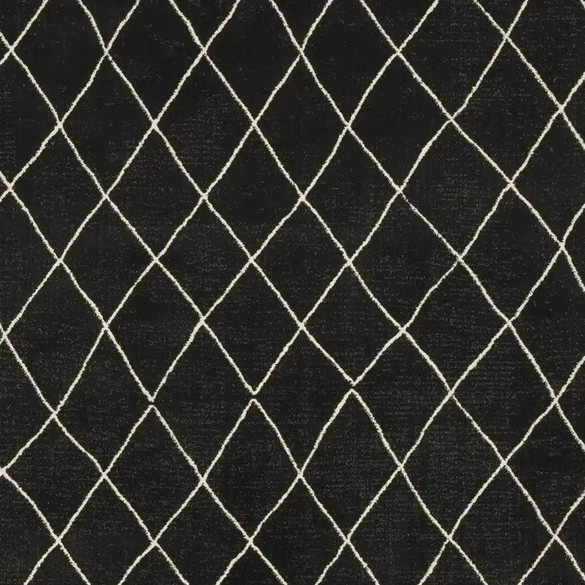 Charcoal And Ivory Trellis Area Rug Photo 7