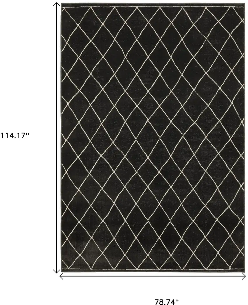 Charcoal And Ivory Trellis Area Rug Photo 3