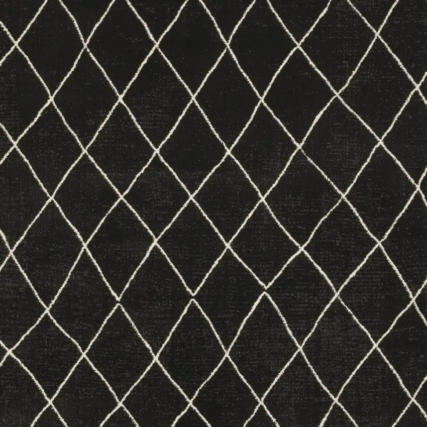 Charcoal And Ivory Trellis Area Rug Photo 7