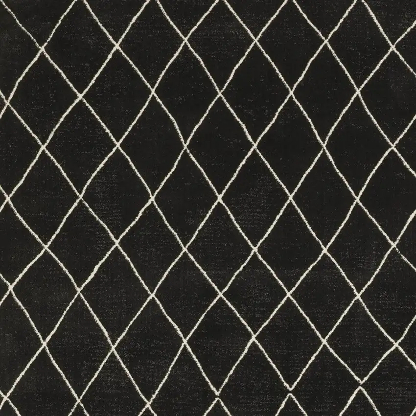 Charcoal And Ivory Trellis Area Rug Photo 7