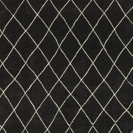 Charcoal And Ivory Trellis Area Rug Photo 7