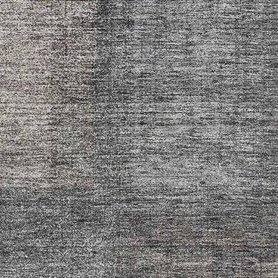 Charcoal And Silver Abstract Washable Area Rug With UV Protection Photo 3