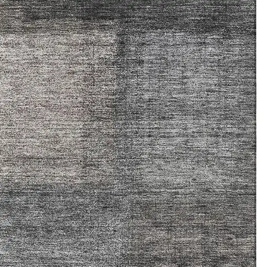 Charcoal And Silver Abstract Washable Area Rug With UV Protection Photo 4