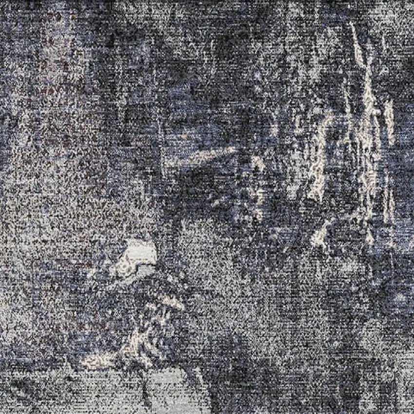 Charcoal And Silver Abstract Washable Area Rug With UV Protection Photo 2