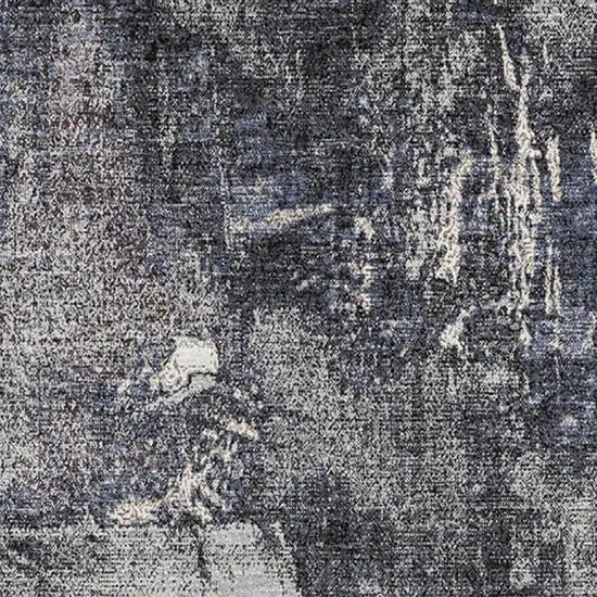 Charcoal And Silver Abstract Washable Area Rug With UV Protection Photo 2