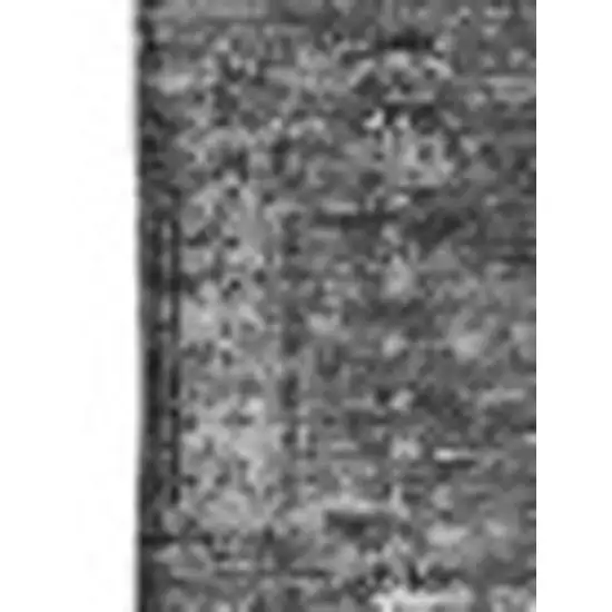 Charcoal And Silver Floral Washable Area Rug With UV Protection Photo 3