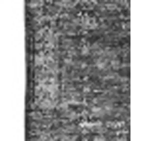 Charcoal And Silver Floral Washable Area Rug With UV Protection Photo 3