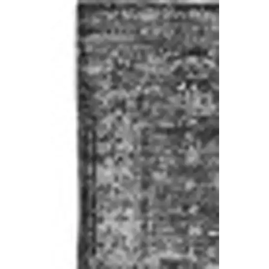 Charcoal And Silver Floral Washable Area Rug With UV Protection Photo 3