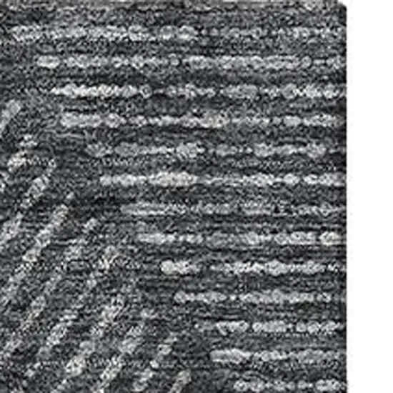 Charcoal And Silver Geometric Washable Area Rug With UV Protection Photo 3
