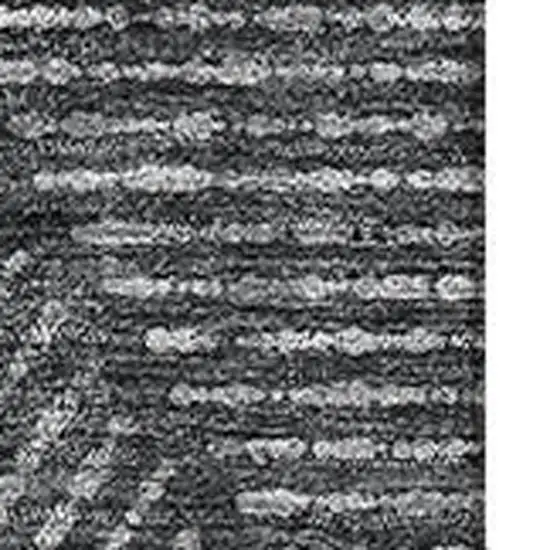 Charcoal And Silver Geometric Washable Area Rug With UV Protection Photo 3
