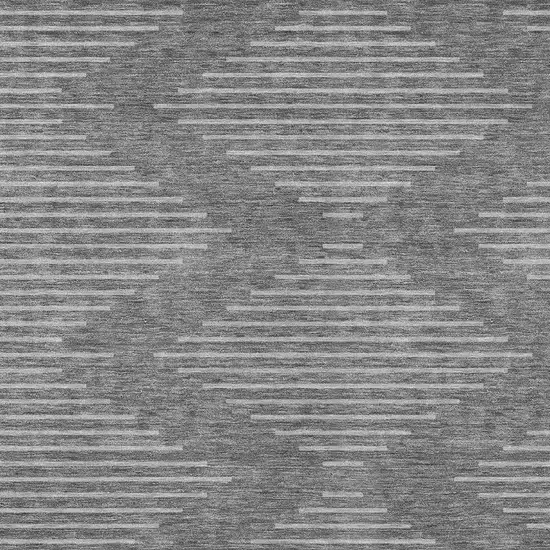 Charcoal And Silver Geometric Washable Indoor Outdoor Area Rug Photo 5