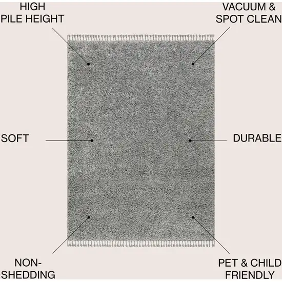 Charcoal Area Rug With Fringe Photo 8