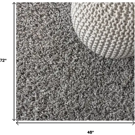 Charcoal Area Rug With Fringe Photo 9