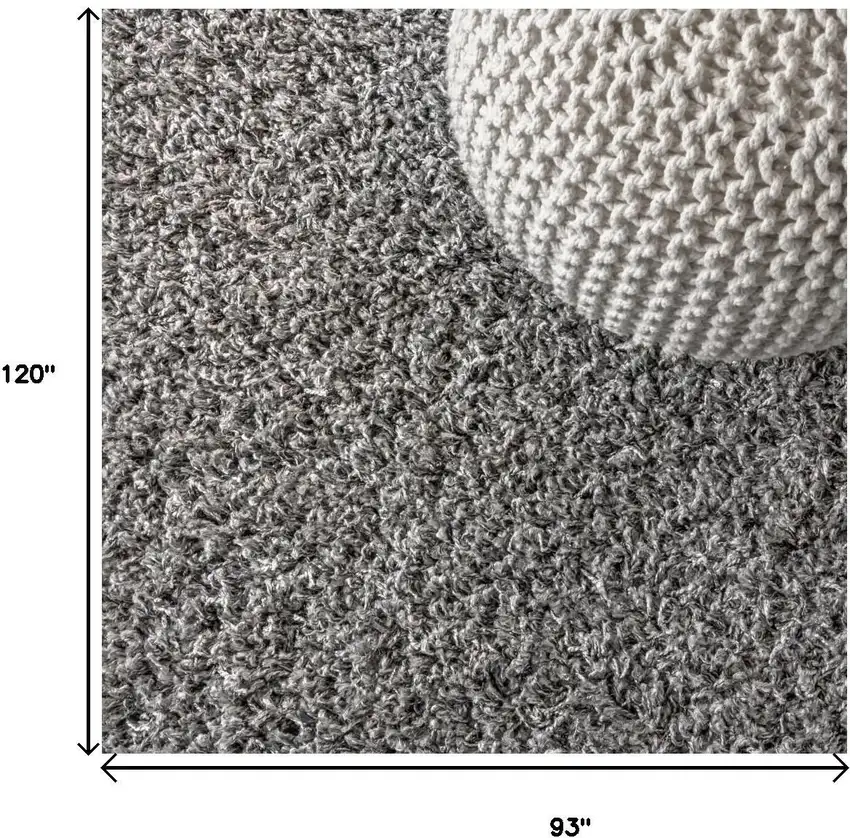 Charcoal Area Rug With Fringe Photo 8
