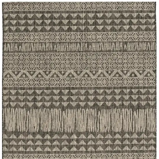 Charcoal And Gray Tribal Area Rug Photo 5