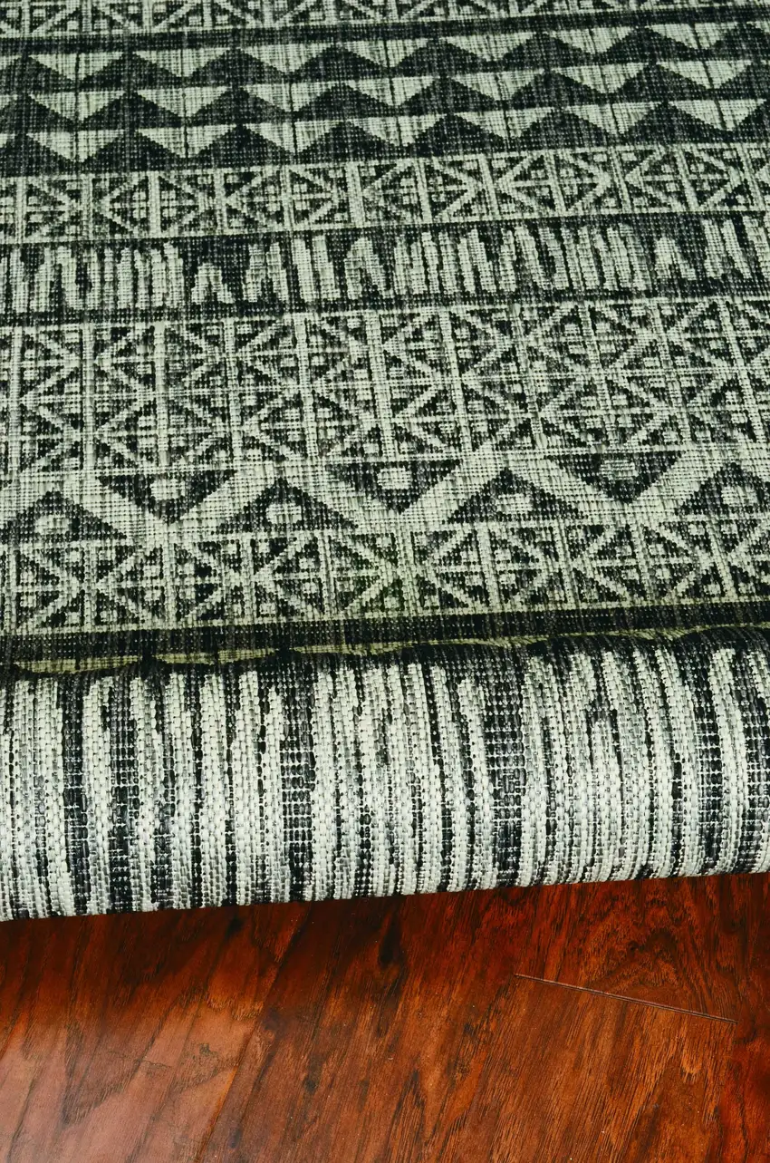 Charcoal Aztec Pattern Rug Photo 1