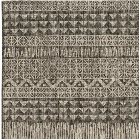 Charcoal And Gray Tribal Area Rug Photo 4