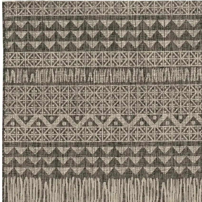 Charcoal And Gray Tribal Area Rug Photo 4