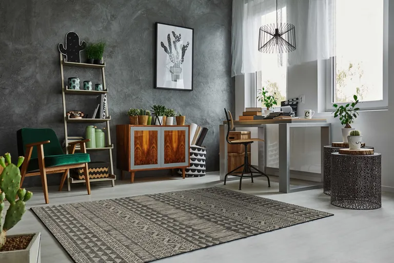 Charcoal Aztec Pattern Rug Photo 5