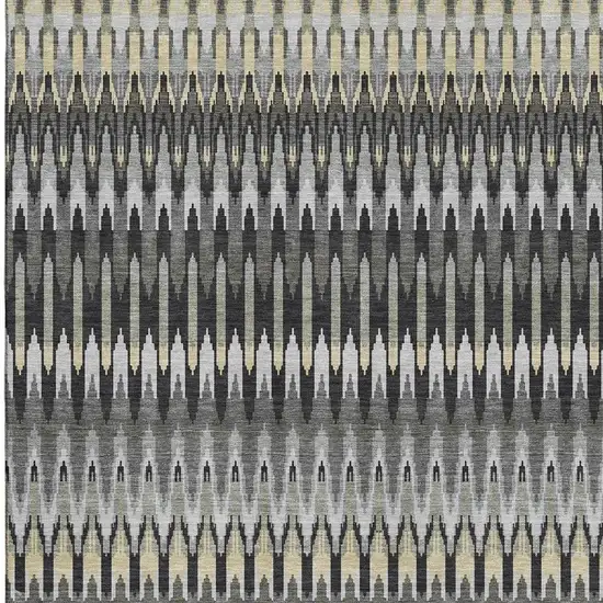 Charcoal Beige And Gray Southwestern Washable Area Rug With UV Protection Photo 3