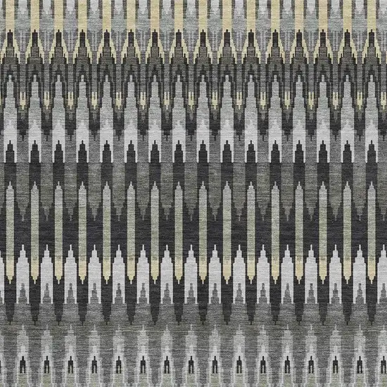 Charcoal Beige And Gray Southwestern Washable Area Rug With UV Protection Photo 3