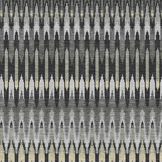 Charcoal Beige And Gray Southwestern Washable Area Rug With UV Protection Photo 3