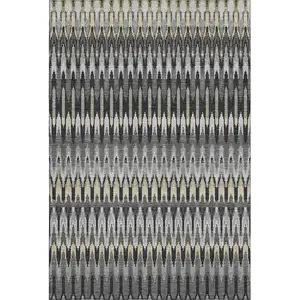 Photo of Charcoal Beige And Gray Southwestern Washable Area Rug With UV Protection