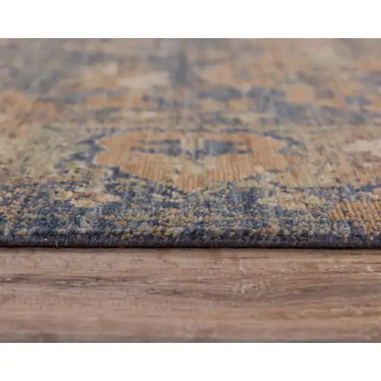 Charcoal Beige And Ivory Wool Oriental Hand Carved Handmade Area Rug Photo 5