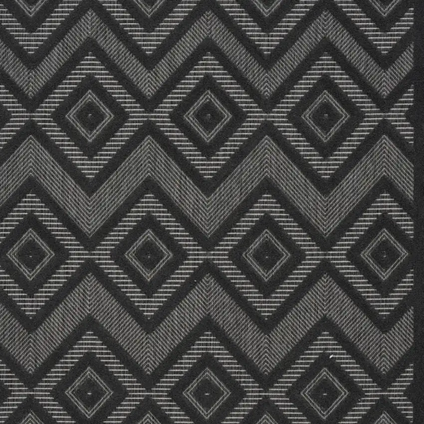 Charcoal Black Argyle Indoor Outdoor Area Rug Photo 3