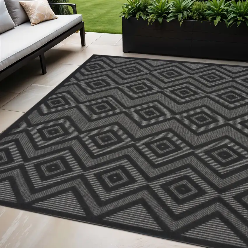 Charcoal Indoor Outdoor Area Rug Photo 2