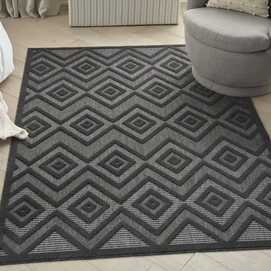 Charcoal Indoor Outdoor Area Rug Photo 5
