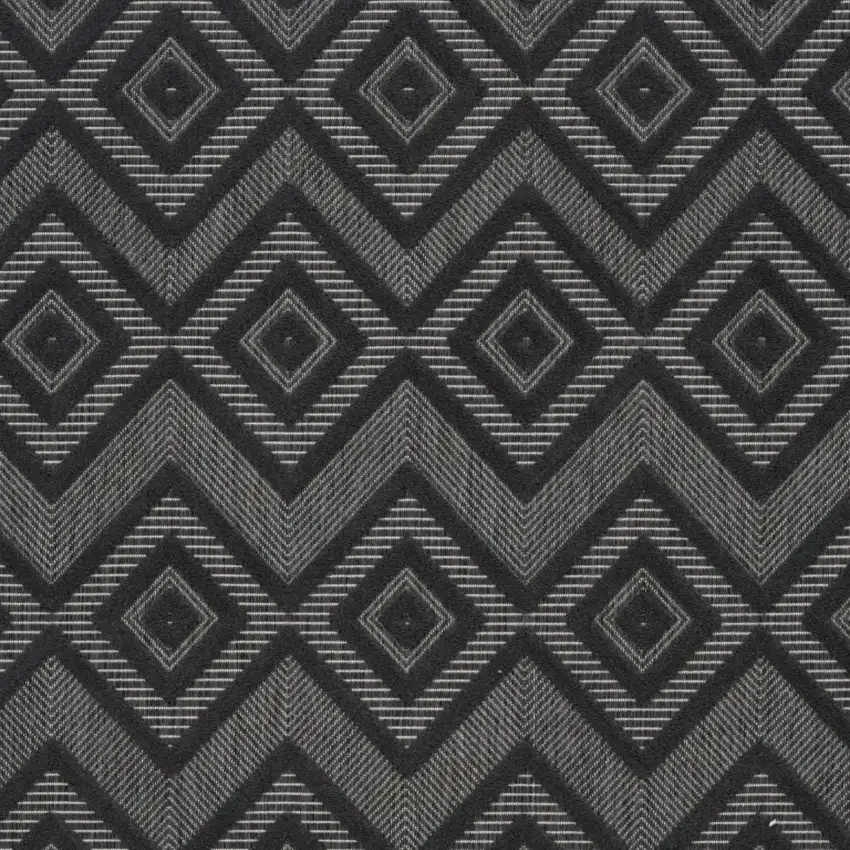 Charcoal Black Argyle Indoor Outdoor Area Rug Photo 3